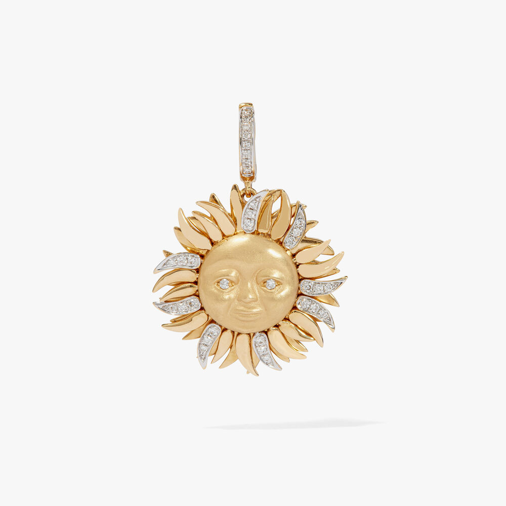 Mythology Ray 18ct Yellow Gold Diamond Sun Charm Pendant | Annoushka jewelley