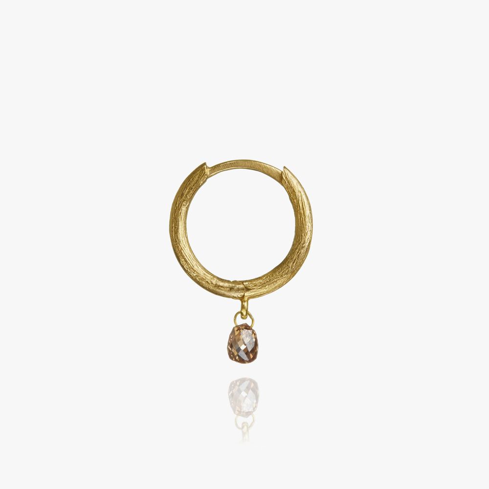 Hoopla 18ct Yellow Gold Diamond Hoop Earring | Annoushka jewelley