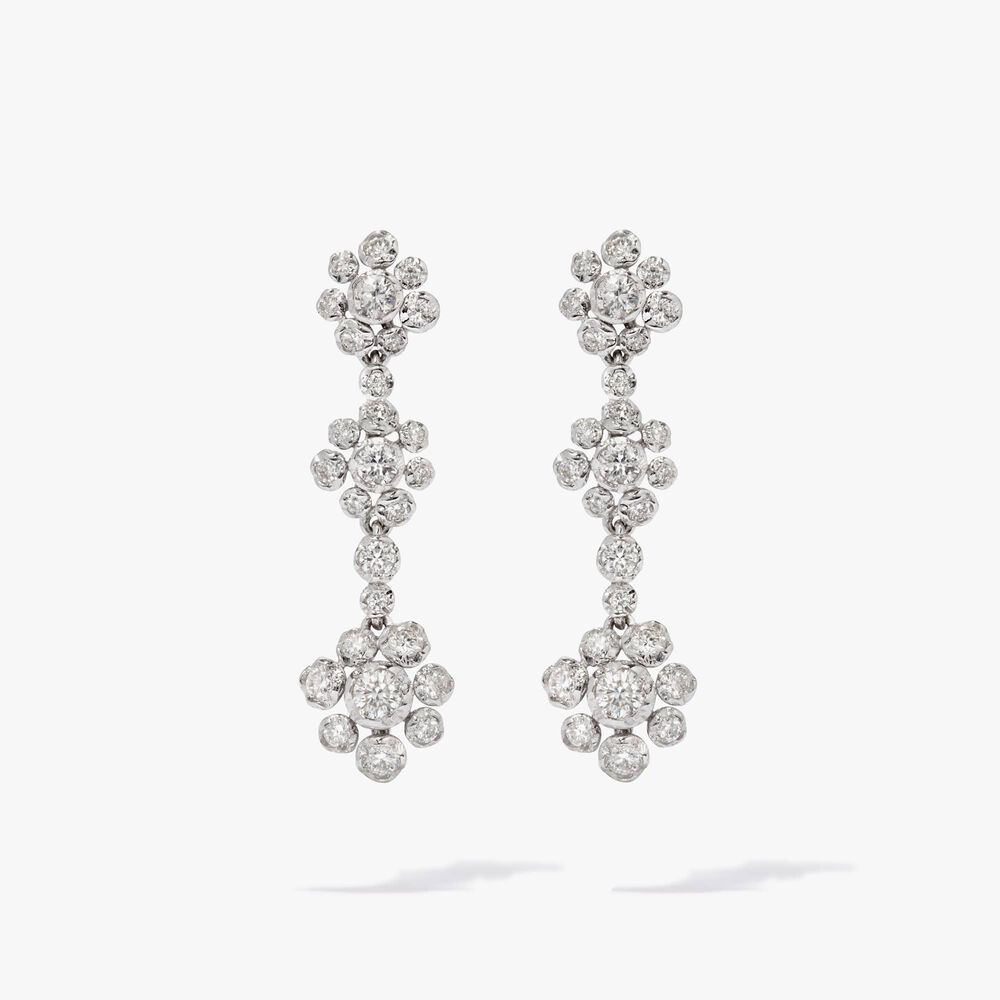 Marguerite 18ct White Gold Diamond Drop Earrings | Annoushka jewelley