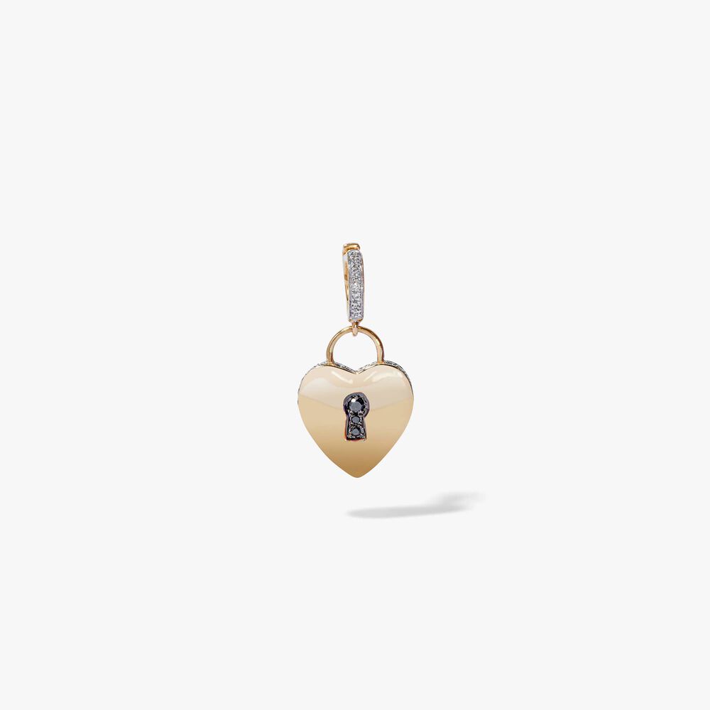 Mythology 18ct Yellow Gold Diamond Heart Lock Charm Pendant | Annoushka jewelley