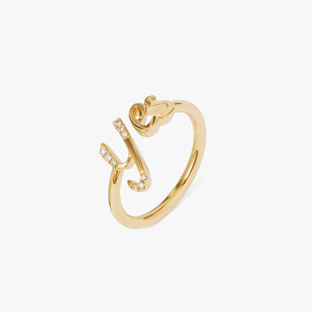 18ct Gold Diamond Yes Ring | Annoushka jewelley