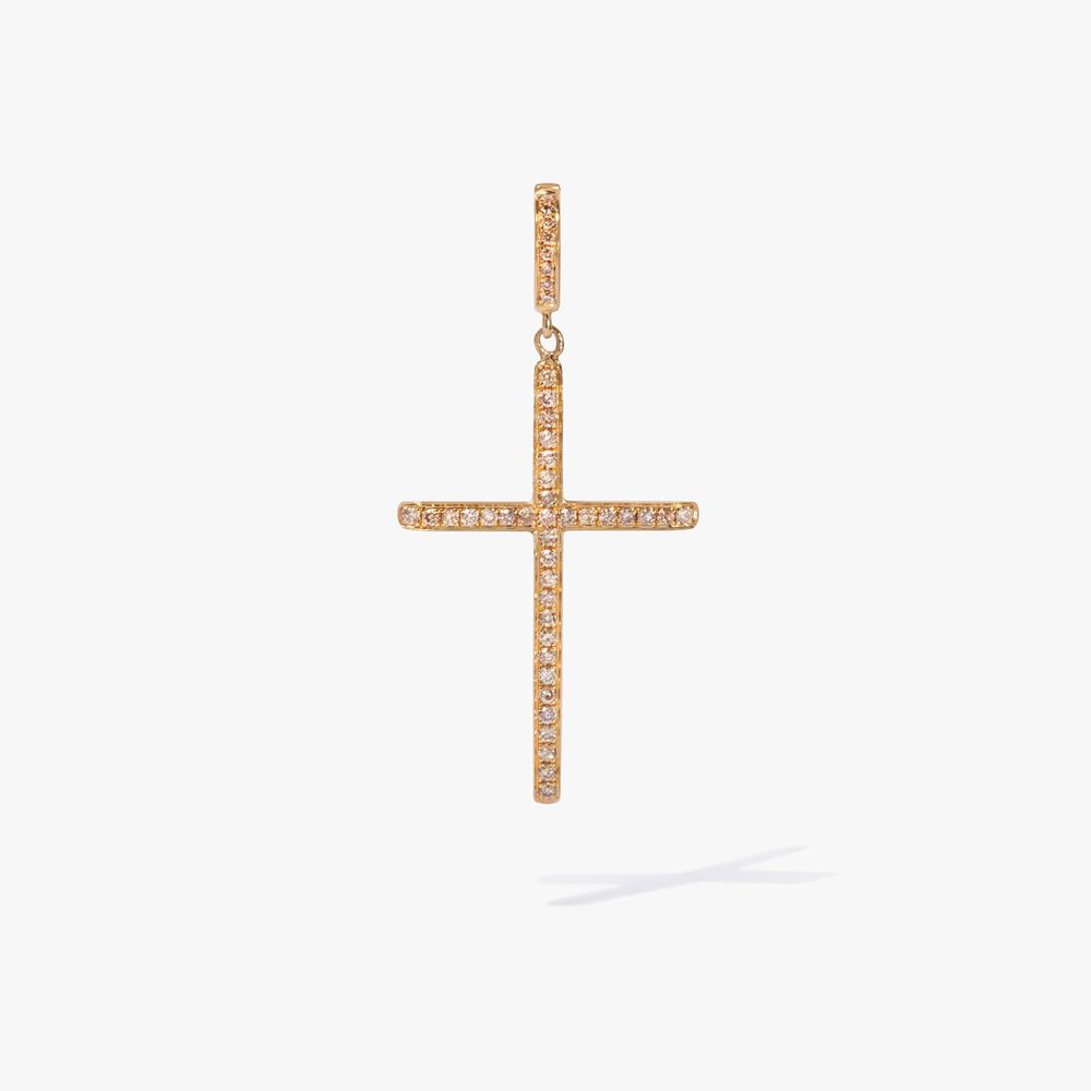 Eclipse 18ct Gold Brown Diamond Cross Pendant | Annoushka jewelley