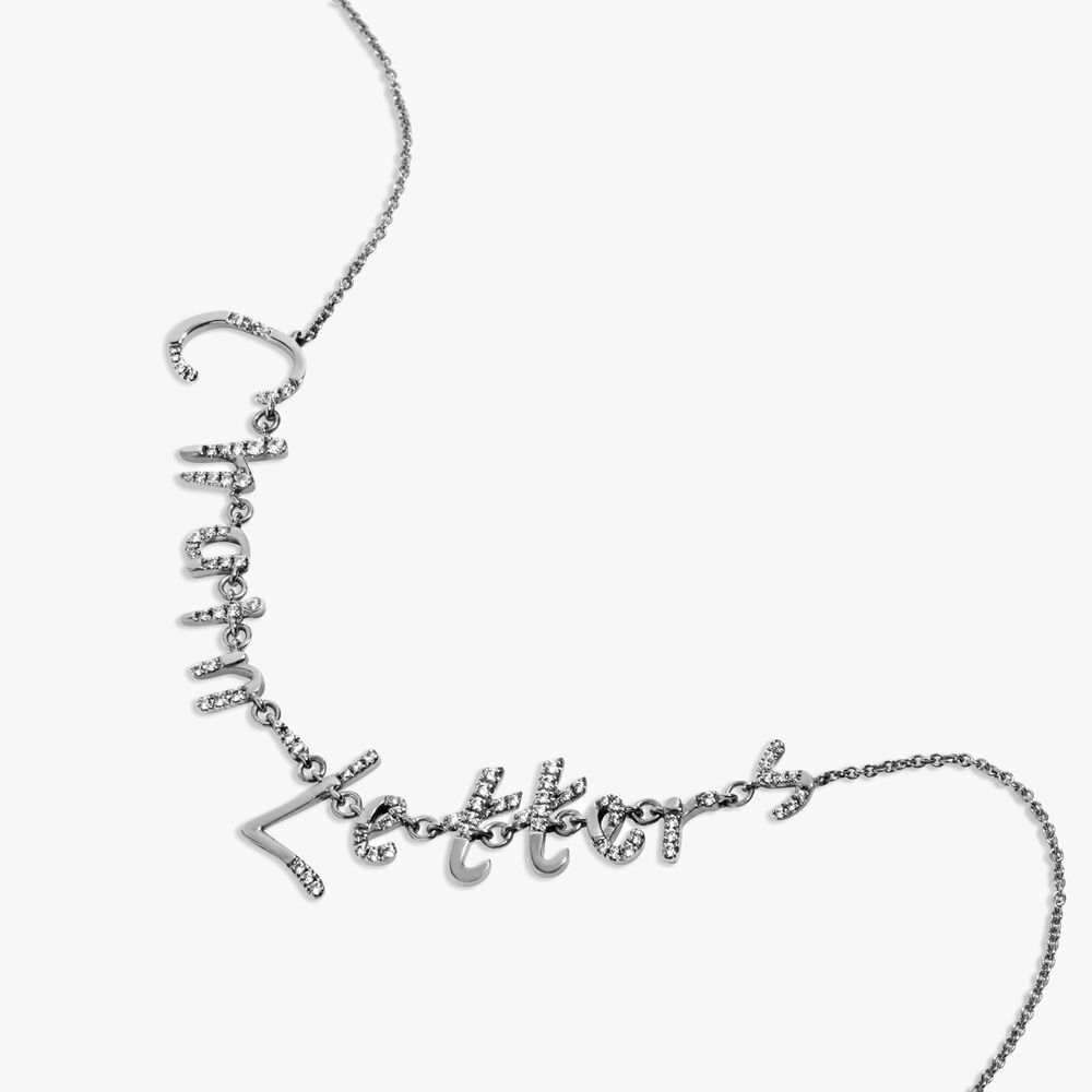 Chain Letters 18ct White Gold Diamond Personalised Necklace | Annoushka jewelley