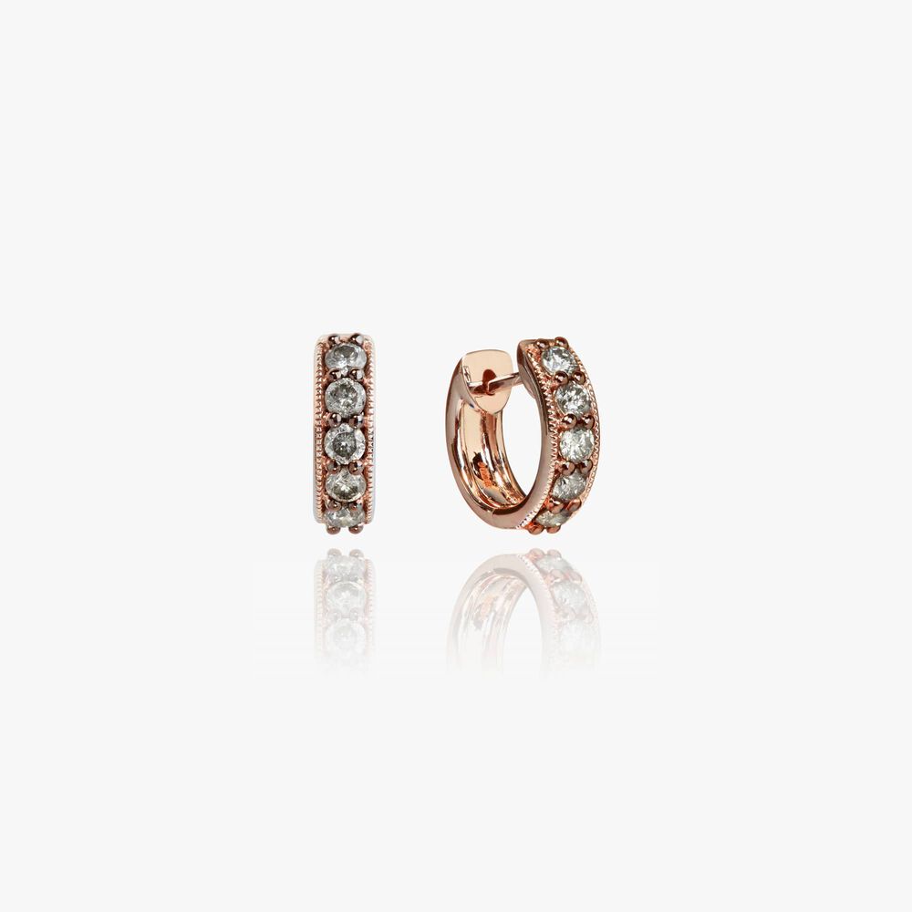 Dusty Diamonds 18ct Rose Gold Diamond Hoop Earrings | Annoushka jewelley