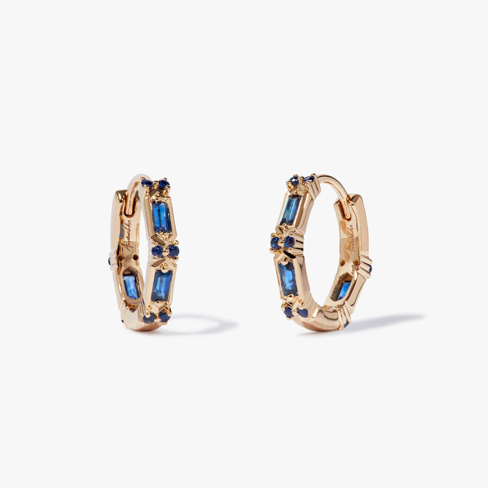 18ct Yellow Gold Sapphire Hoop Earrings | Annoushka jewelley