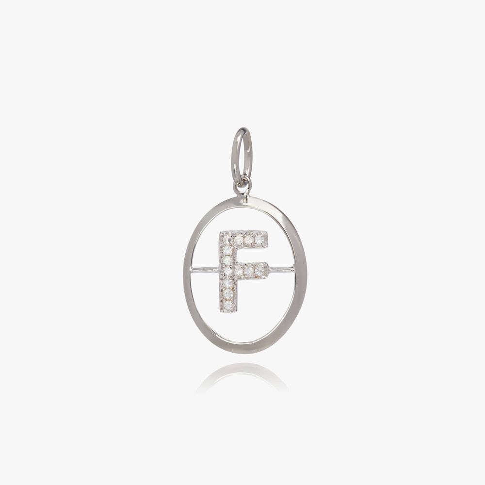 18ct White Gold Initial F Pendant | Annoushka jewelley