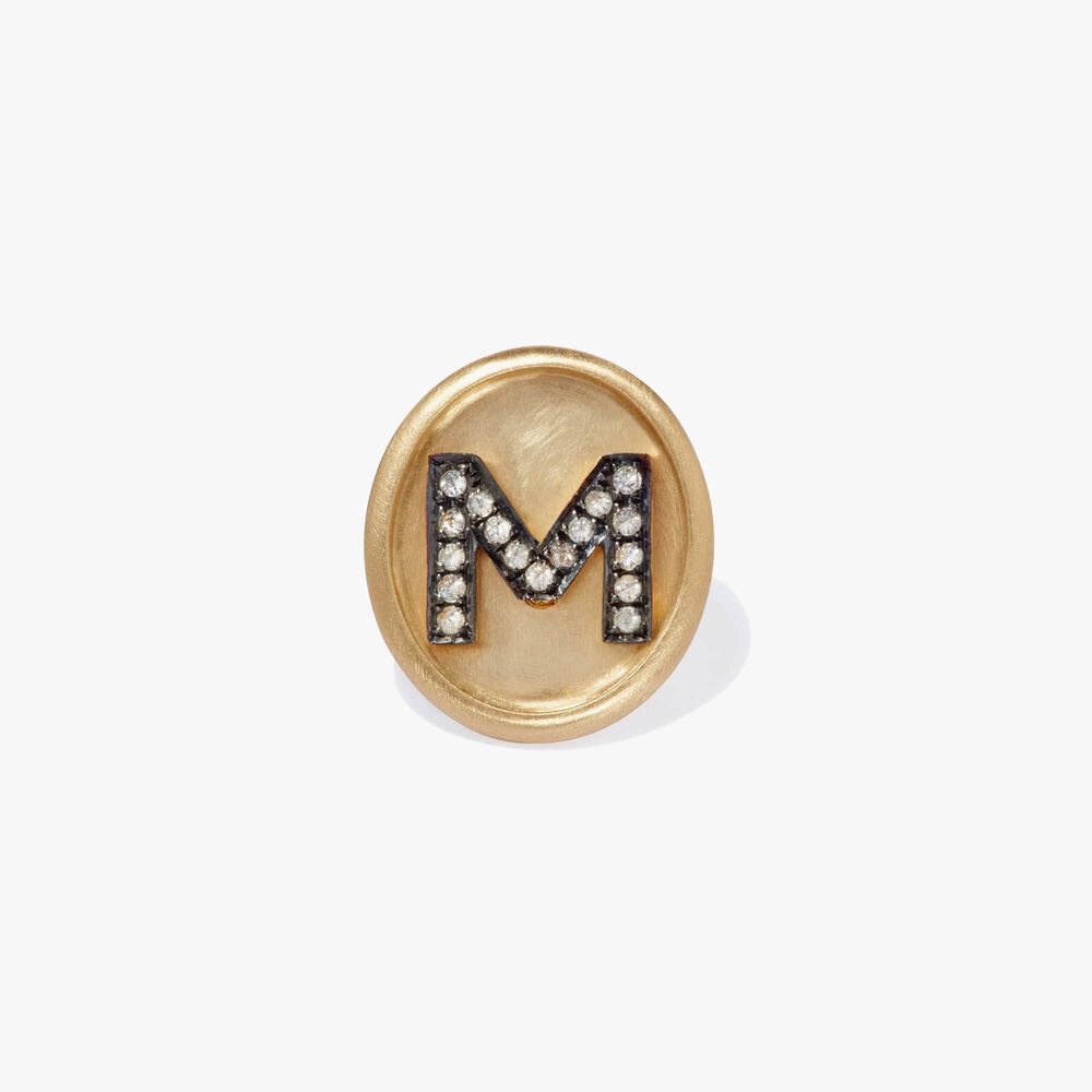 18ct Gold Diamond Initial M Face | Annoushka jewelley