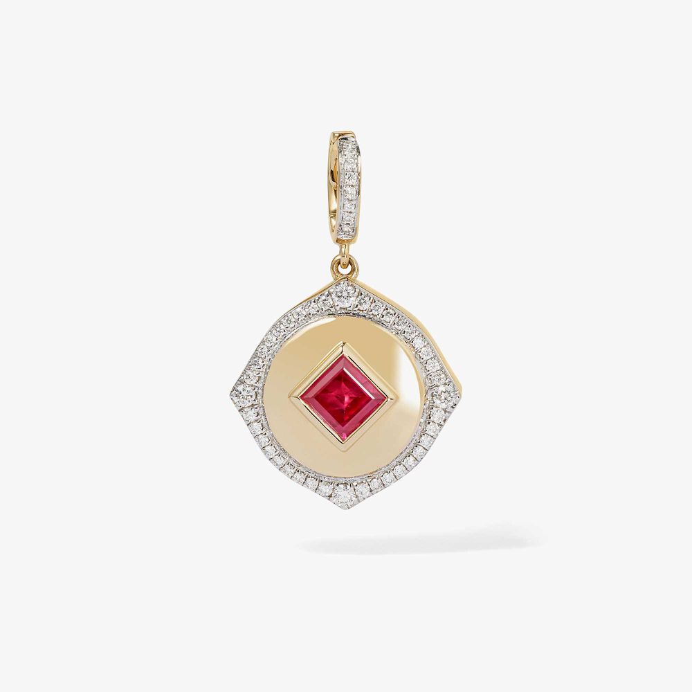 Lovelocket 18ct Gold Ruby July Birthstone Charm | Annoushka jewelley
