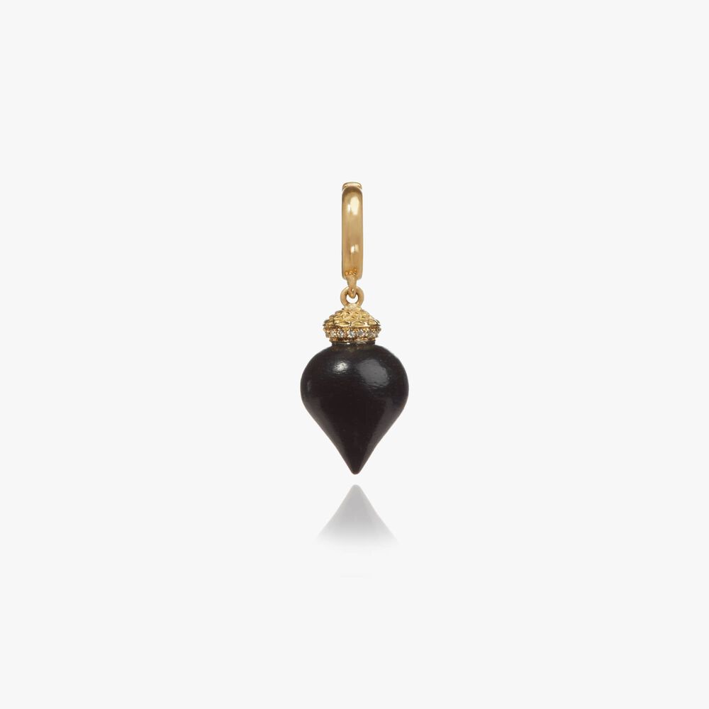 Touch Wood 18ct Gold Diamond Small Ebony Charm | Annoushka jewelley