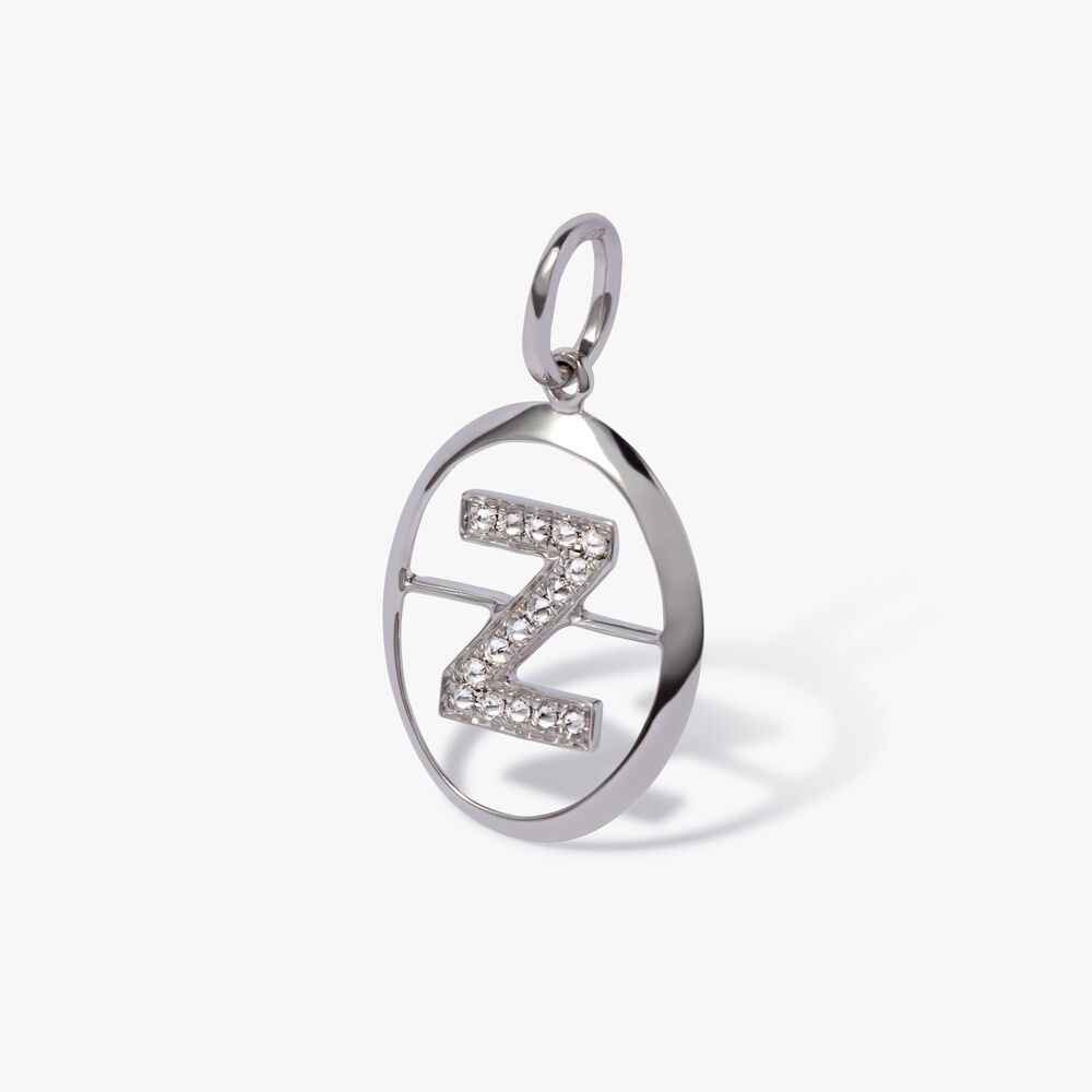 Initials 18ct White Gold Diamond Z Pendant | Annoushka jewelley