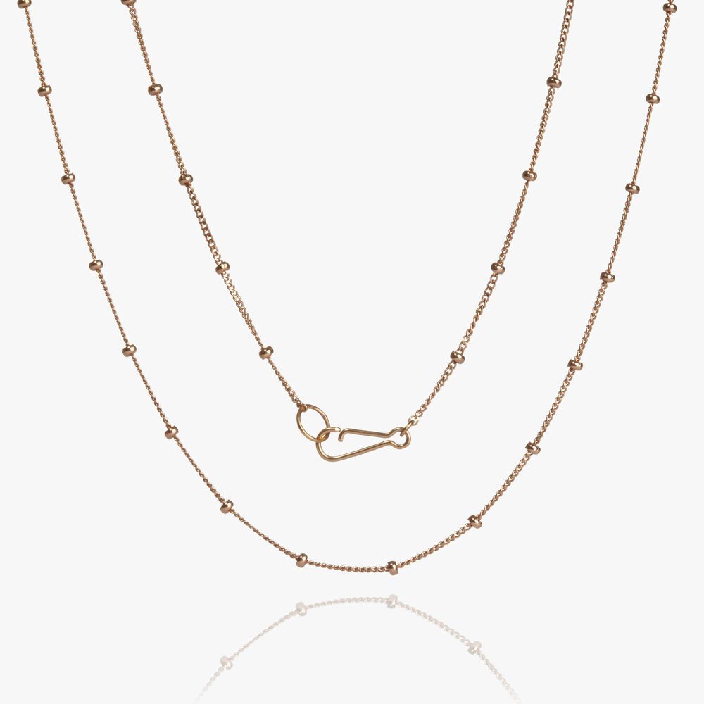 14ct Rose Gold Long Saturn Chain Necklace | Annoushka jewelley