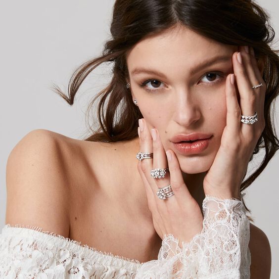 Marguerite 18ct White Gold 0.90ct Diamond Ring | Annoushka jewelley