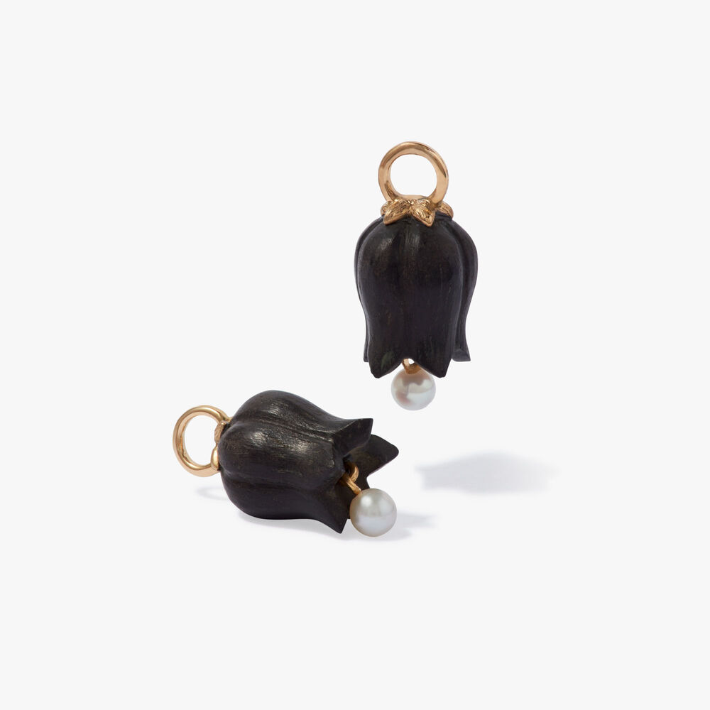 Tulips 14ct Yellow Gold Ebony Knuckle Earrings | Annoushka jewelley