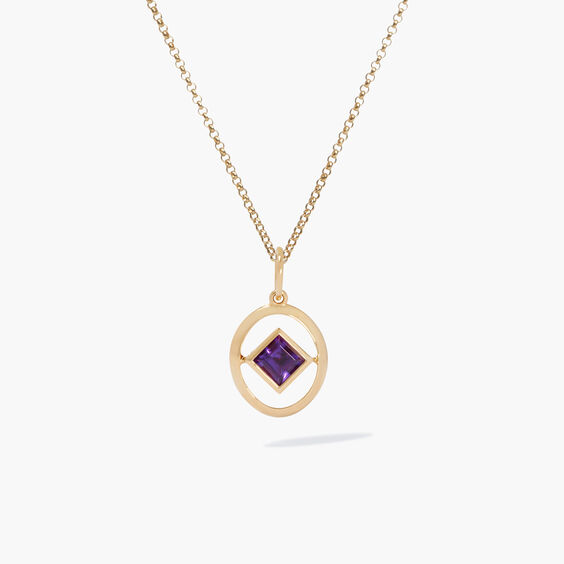 14ct Yellow Gold Amethyst Birthstone Necklace