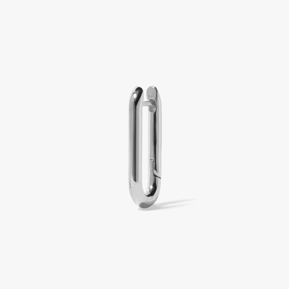 Knuckle 14ct White Gold Hoop Earring | Annoushka jewelley