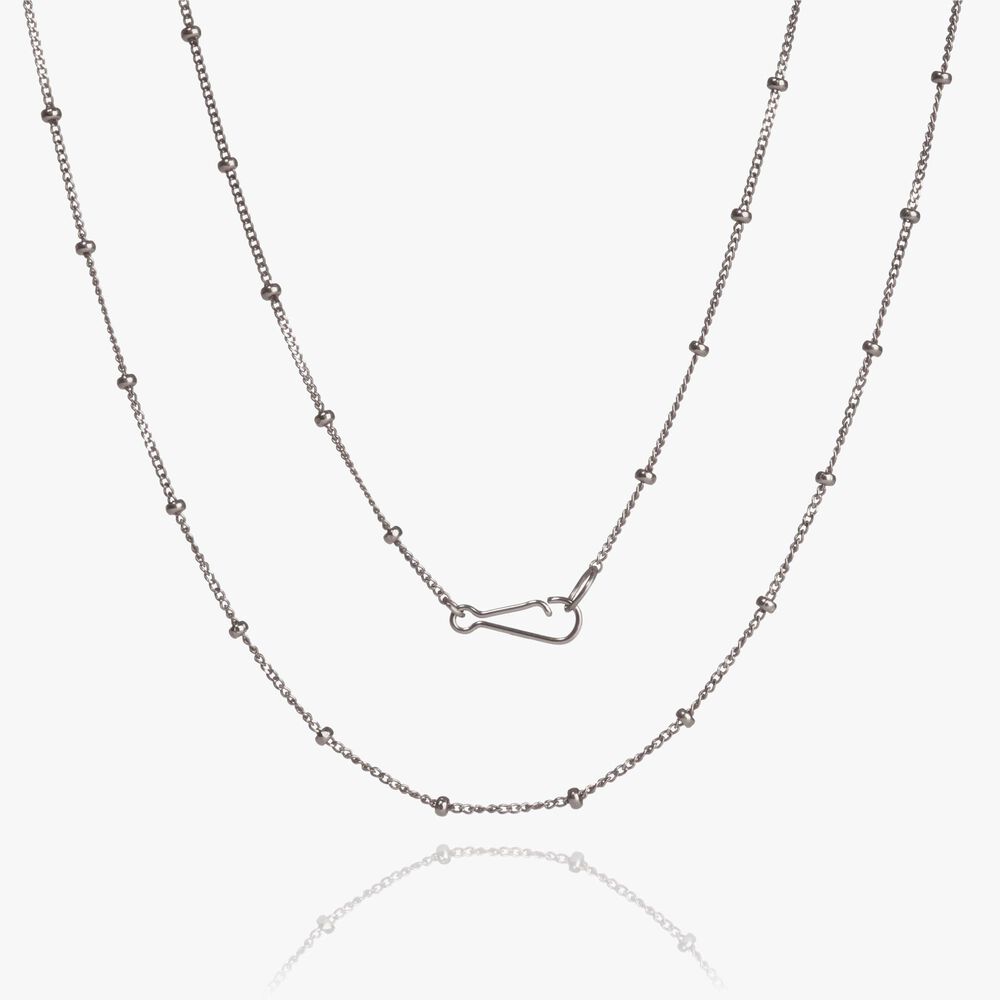 14ct White Gold Long Saturn Chain Necklace | Annoushka jewelley
