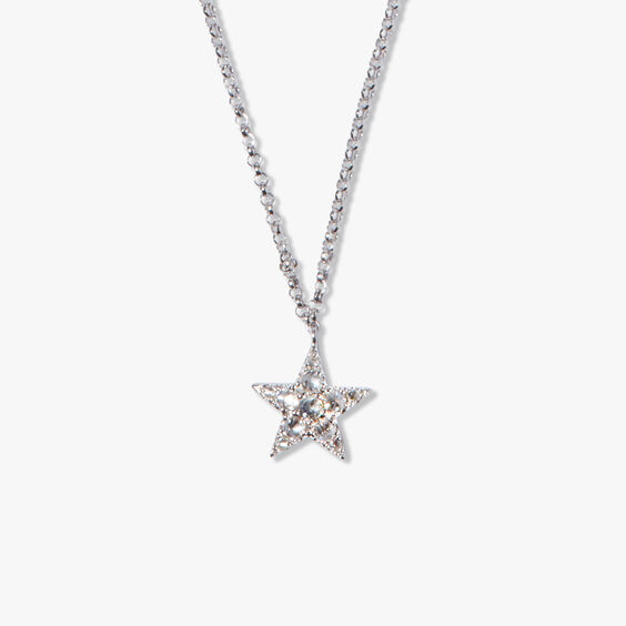 Love Diamonds 18ct White Gold Diamond Star Necklace