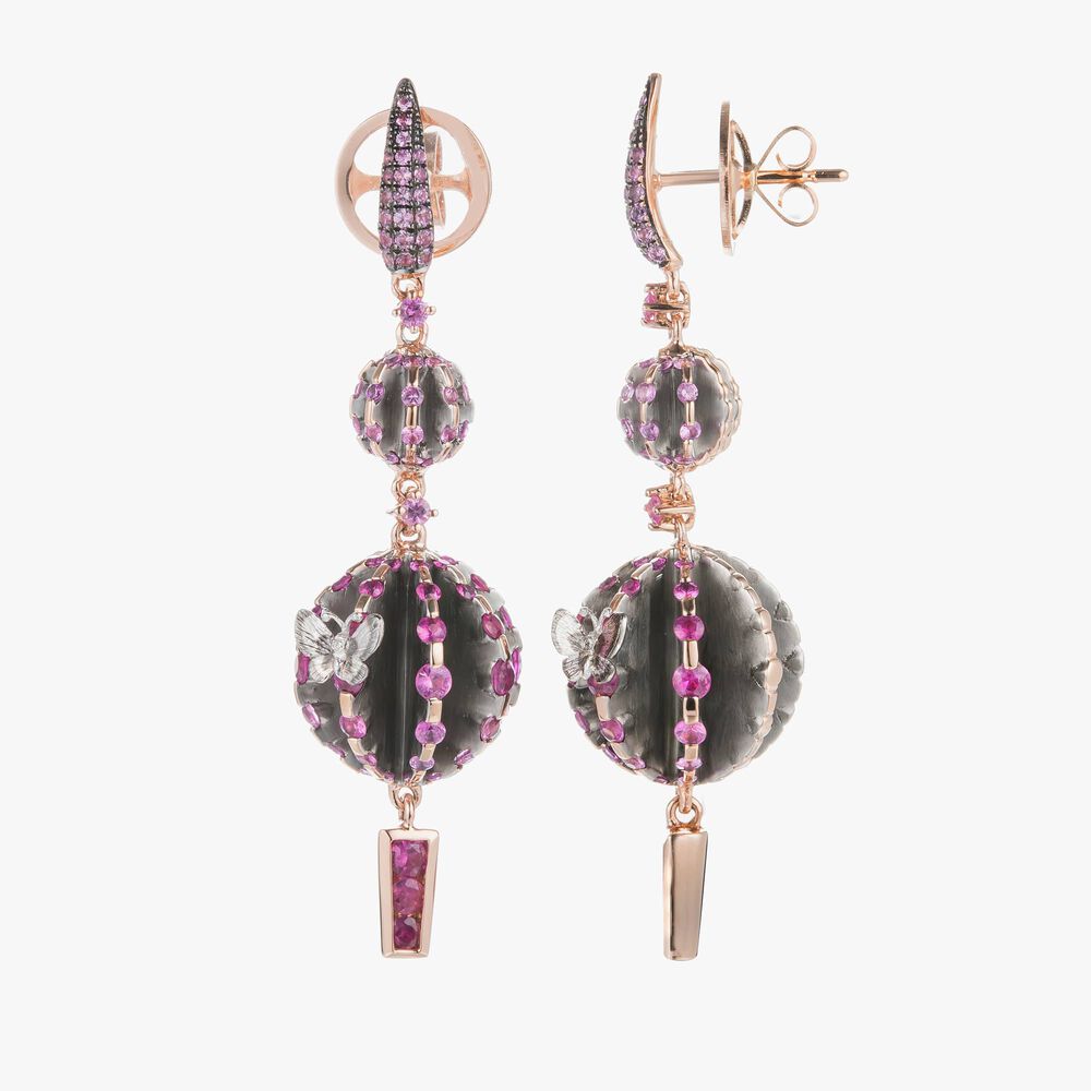 18ct Rose and White Gold Topiary Sapphire Earrings | Annoushka jewelley