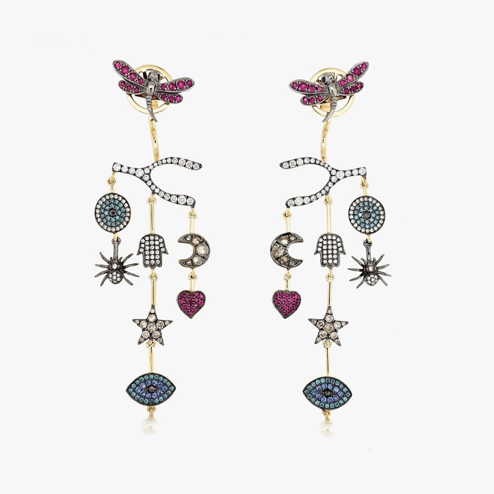 Love Diamonds 18ct Yellow Gold Chandelier Right Earring | Annoushka jewelley