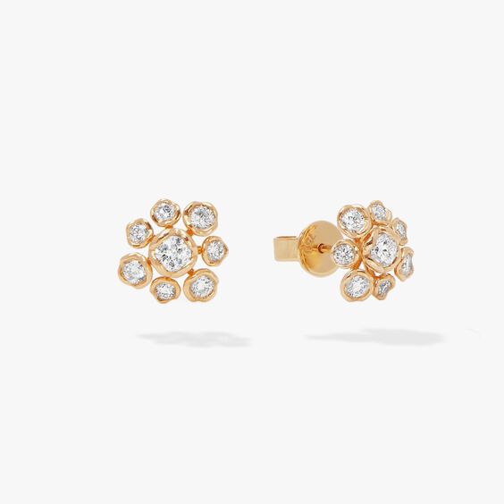 Marguerite 18ct Yellow Gold Large Diamond Stud Earrings