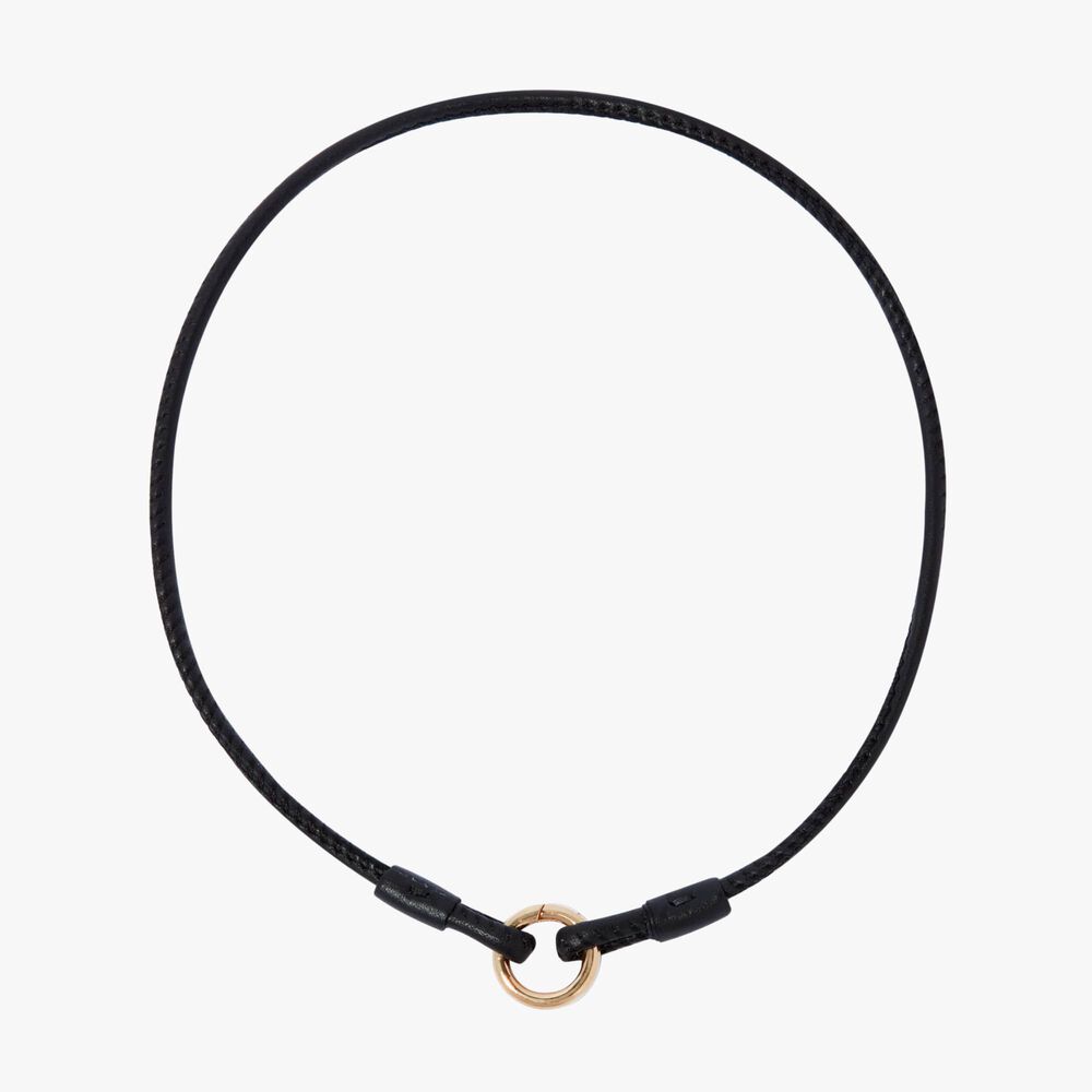 14ct Yellow Gold Lovelink Leather Necklace | Annoushka jewelley