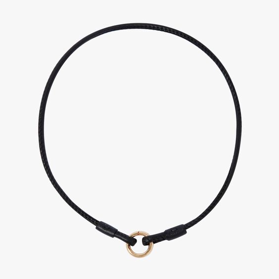14ct Gold Lovelink Leather Necklace