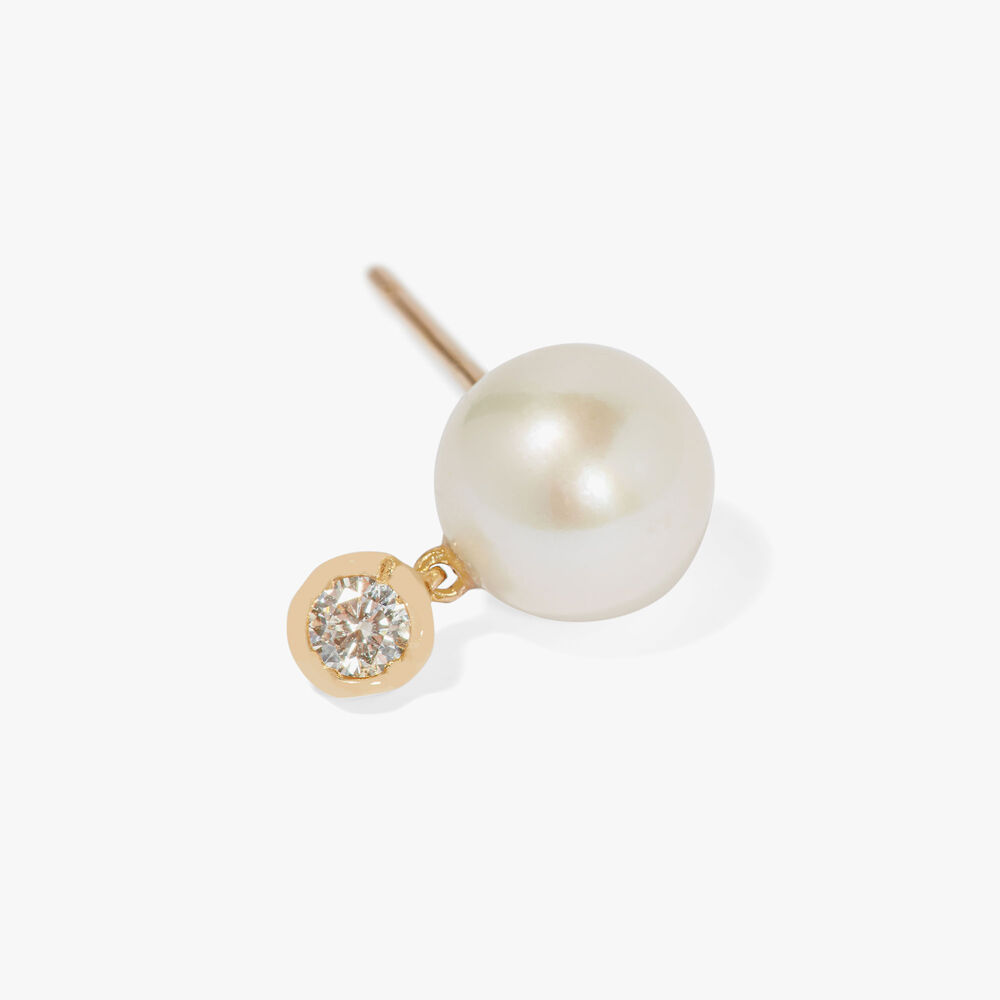 18ct Gold Diamond and Pearl Earrings | Annoushka jewelley