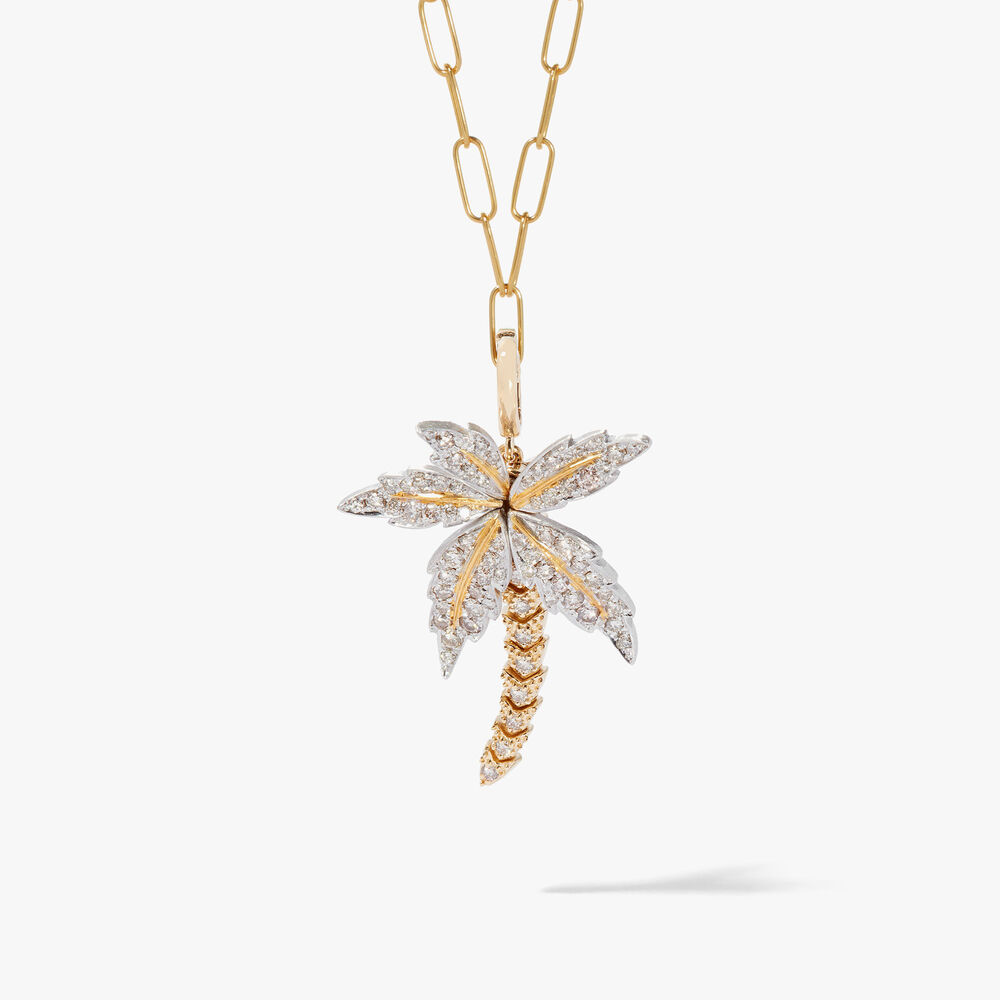 18ct Yellow Gold African Palm Tree Charm Pendant | Annoushka jewelley