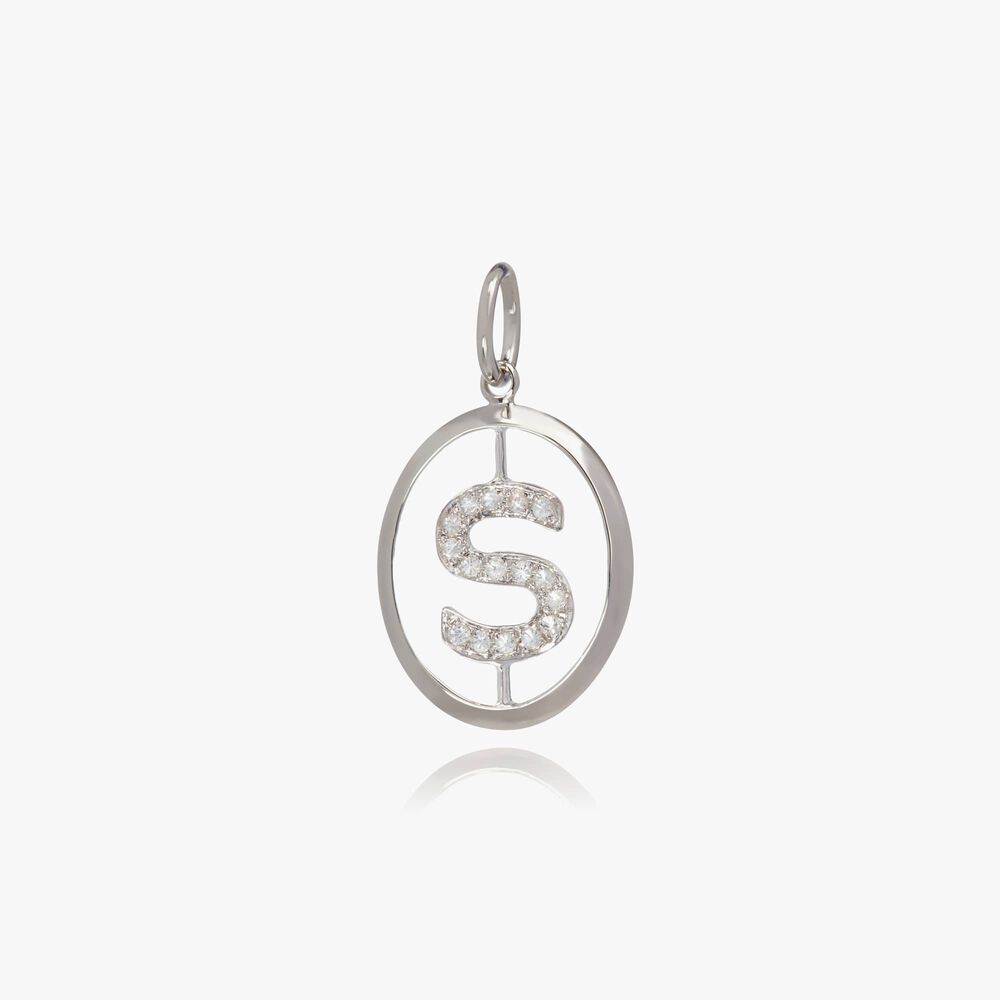 18ct White Gold Initial S Pendant | Annoushka jewelley