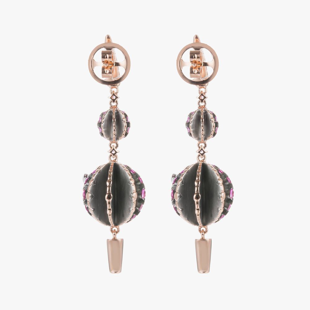 18ct Rose and White Gold Topiary Sapphire Earrings | Annoushka jewelley