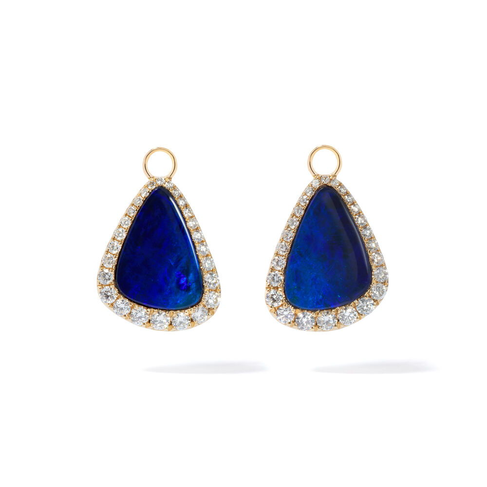 Unique 18ct Gold Opal Diamond Earring Drops | Annoushka jewelley