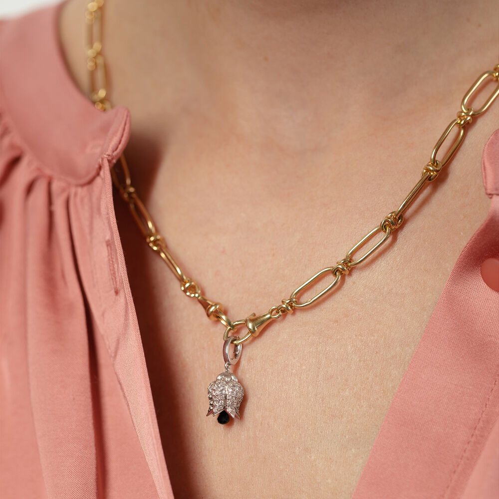 Tulips 14ct Yellow Gold Diamond Charm Necklace | Annoushka jewelley