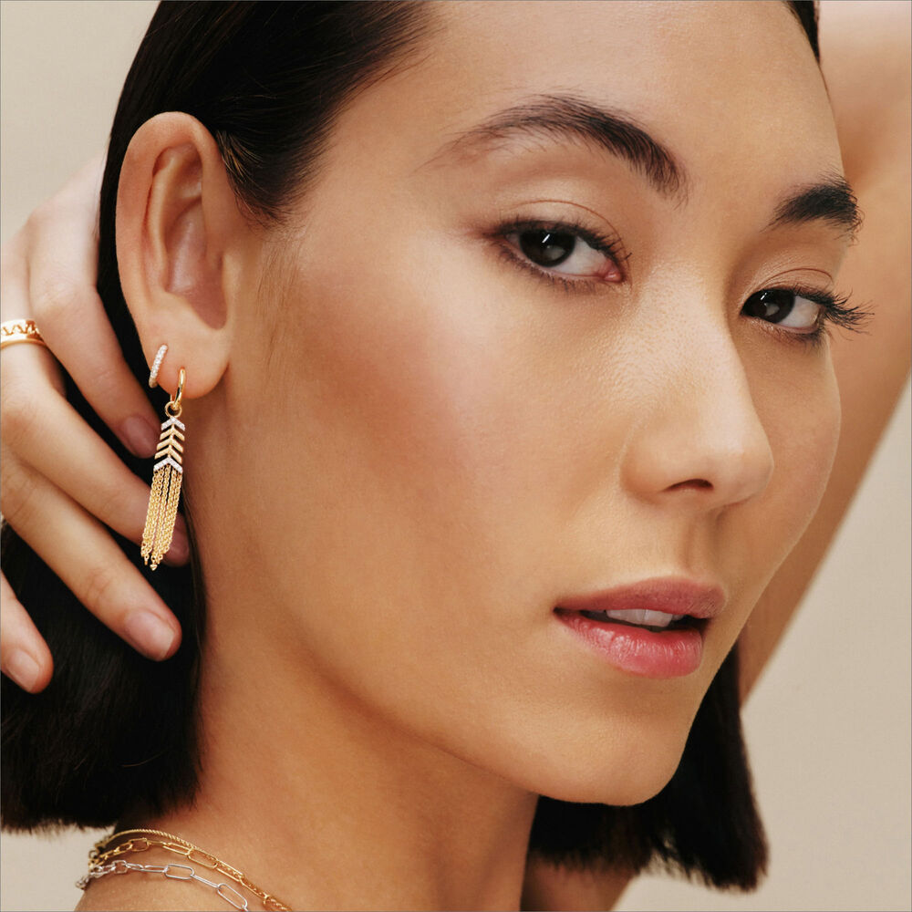 Dusty Diamonds 18ct Yellow Gold 12mm Hoop Earring | Annoushka jewelley