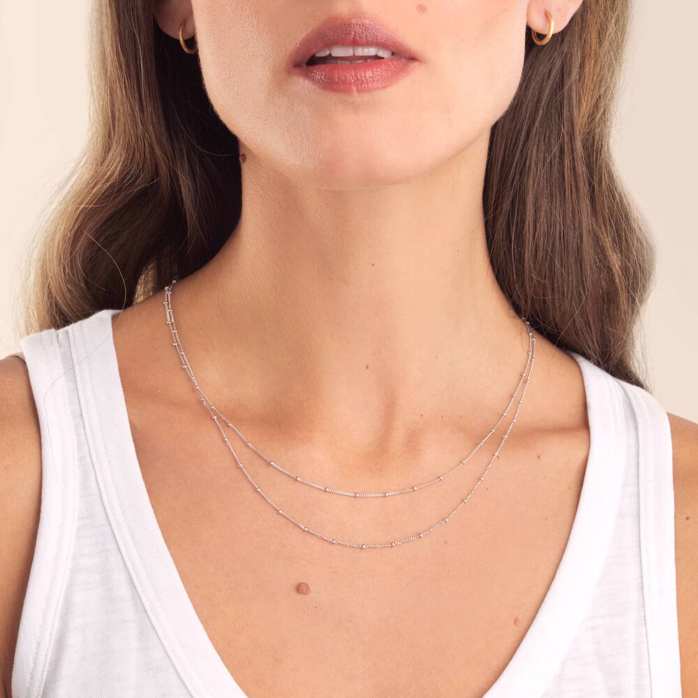18ct White Gold Saturn Long Chain | Annoushka jewelley