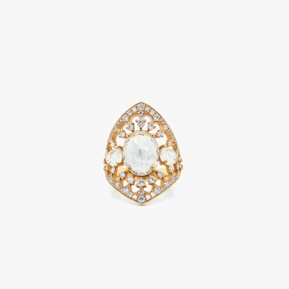 Crown 18ct Yellow Gold Quartz Cocktail Ring | Annoushka jewelley