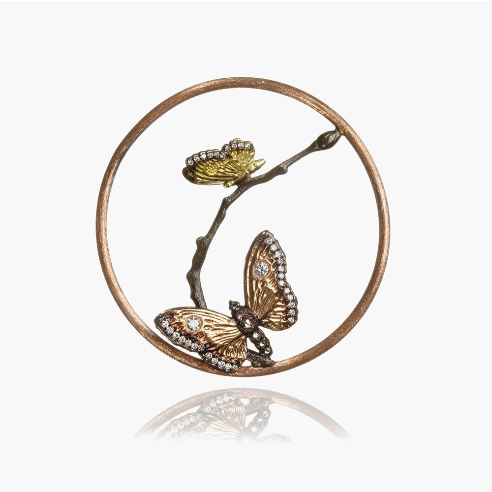 18ct Rose Gold Diamond Butterfly Hoopla | Annoushka jewelley