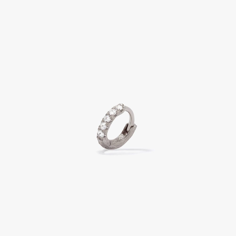 Dusty Diamonds 18ct White Gold 7.5mm Hoop Earring | Annoushka jewelley