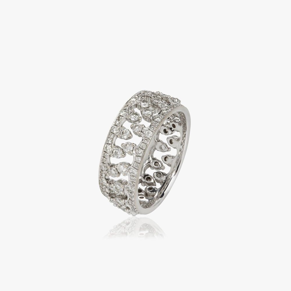 Crown 18ct White Gold Diamond Eternity Ring Stack | Annoushka jewelley