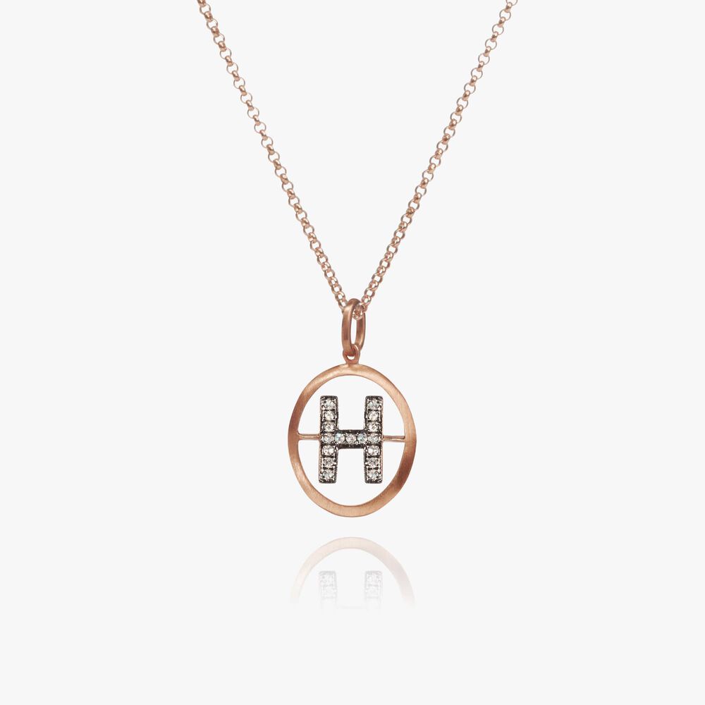 18ct Rose Gold Initial H Necklace | Annoushka jewelley