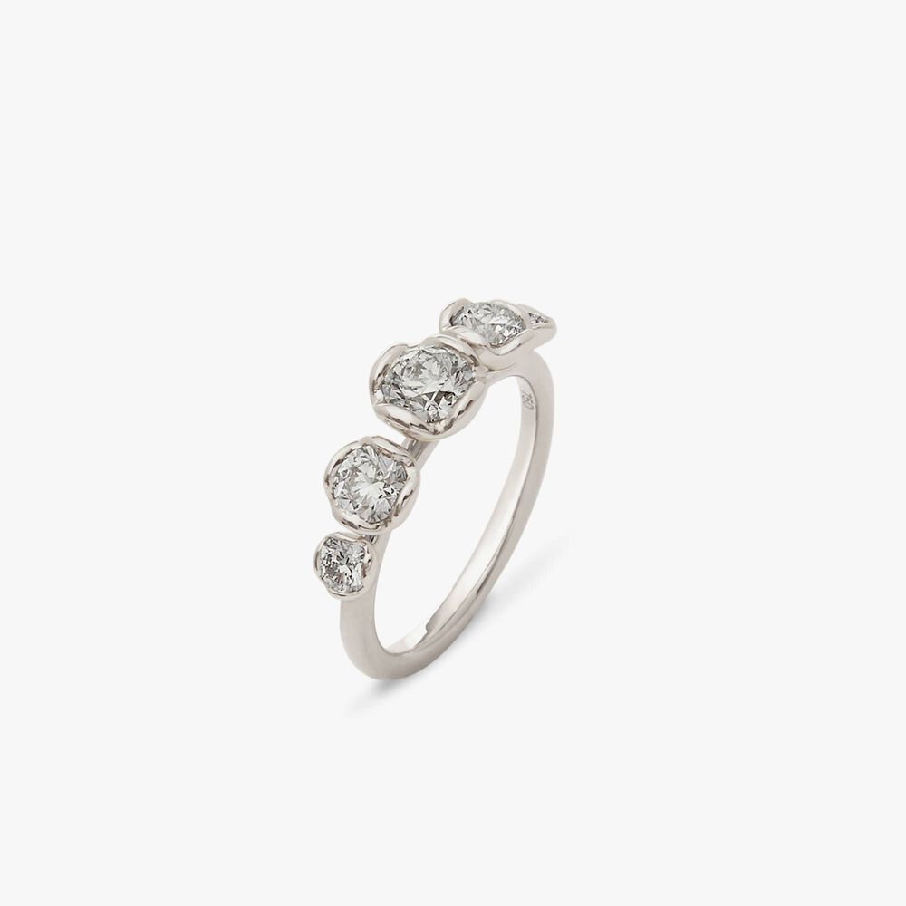 Marguerite 18ct White Gold Five Diamond Engagement Ring | Annoushka jewelley
