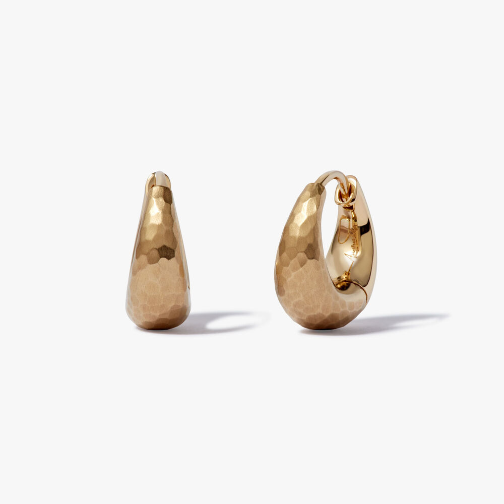 Organza 18ct Yellow Gold Huggie Hoop Earrings | Annoushka jewelley