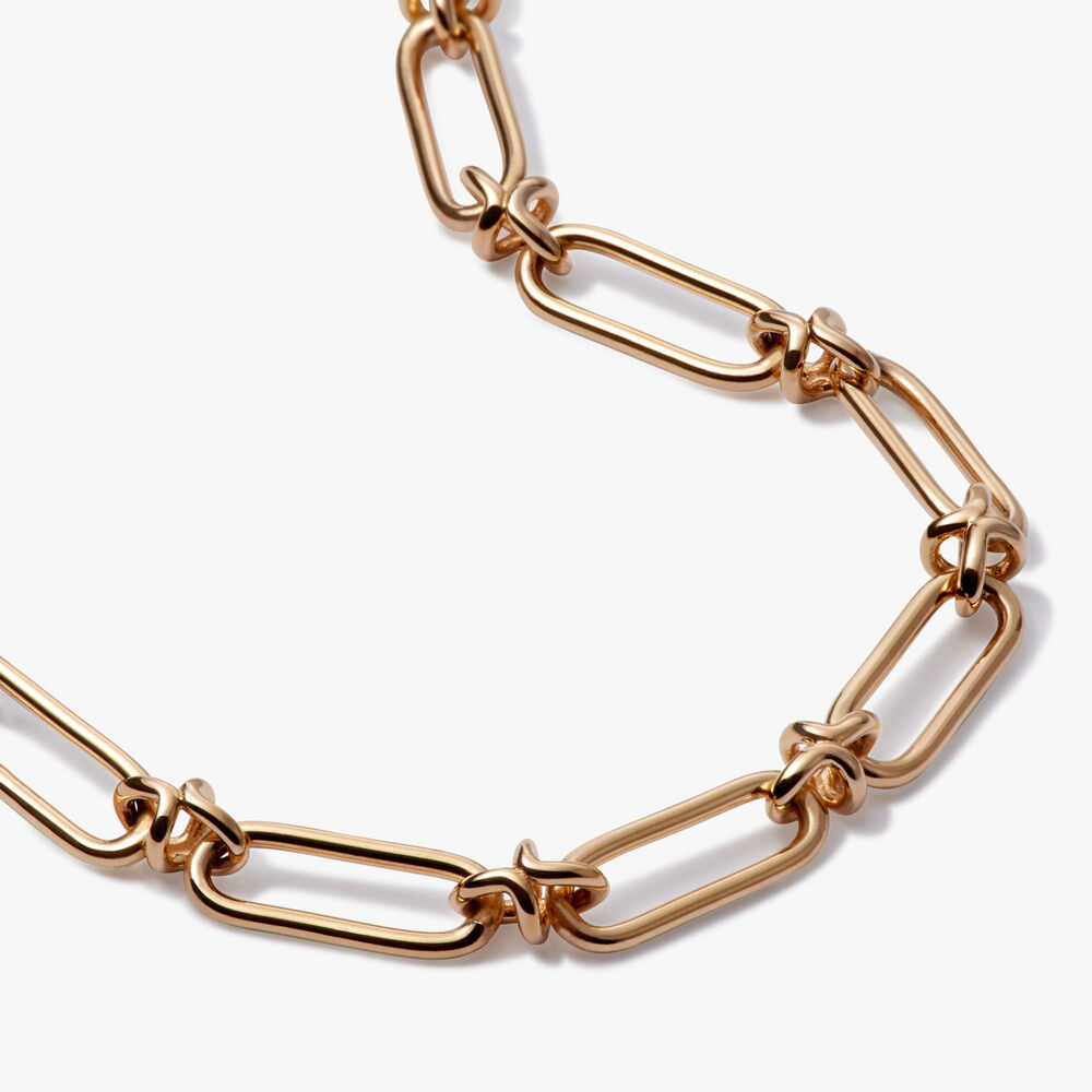 Knuckle 14ct Yellow Gold Classic Link Chain Necklace | Annoushka jewelley