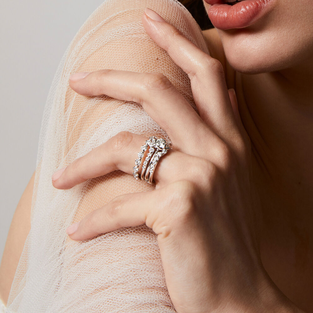 Marguerite 18ct White Gold Jacket Ring | Annoushka jewelley