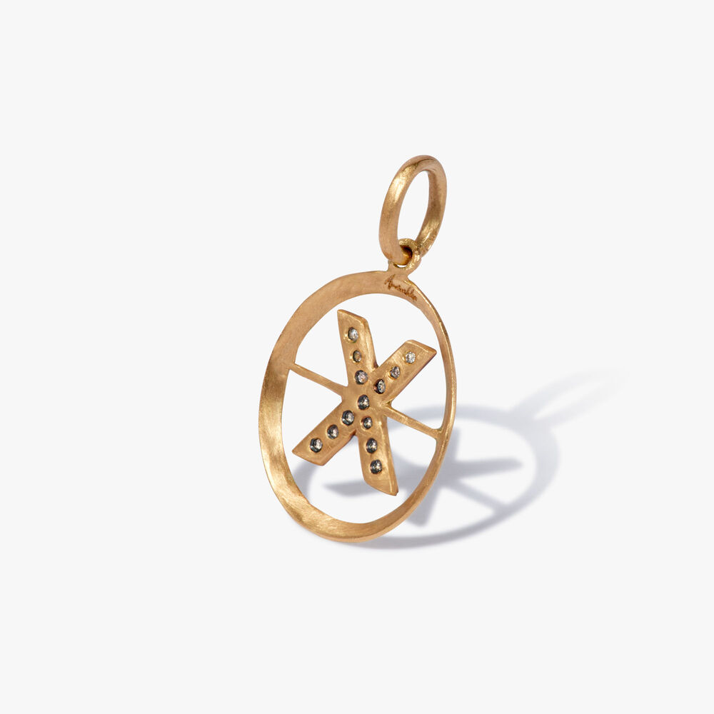 Initials 18ct Yellow Gold Diamond X Pendant | Annoushka jewelley