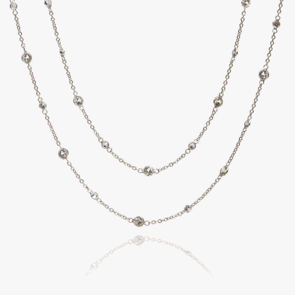 Nectar 18ct White Gold Sapphire Long Necklace | Annoushka jewelley