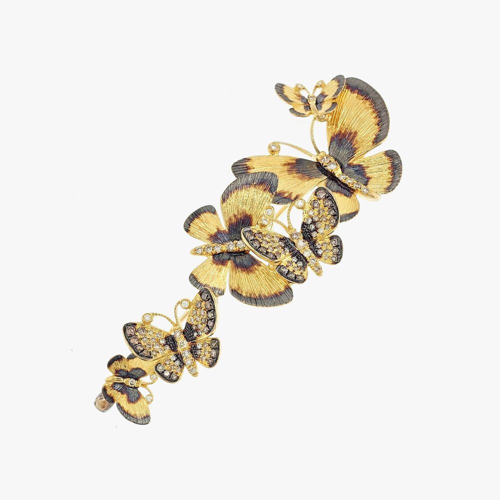 Butterflies 18ct Yellow Gold Diamond Brooch | Annoushka jewelley