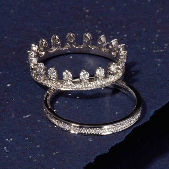 Crown 18ct White Gold Diamond Ring | Annoushka jewelley