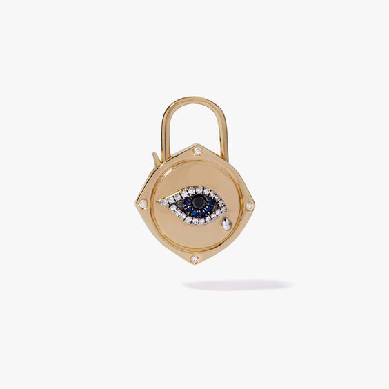 Lovelock 18ct Gold Sapphire Diamond Evil Eye Charm Pendant