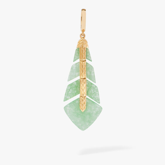 Flight 18ct Yellow Gold Jade Feather Necklace