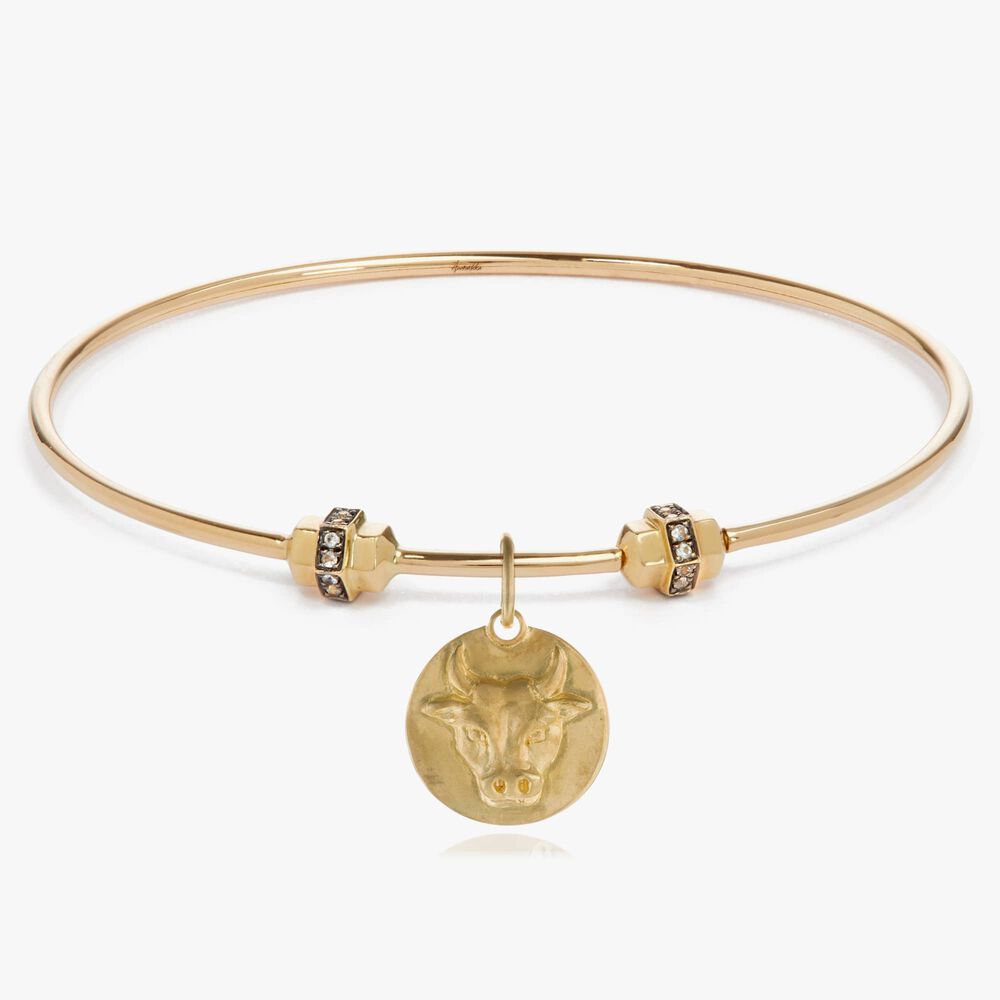 Mythology 18ct Yellow Gold Taurus Charm Bangle | Annoushka jewelley